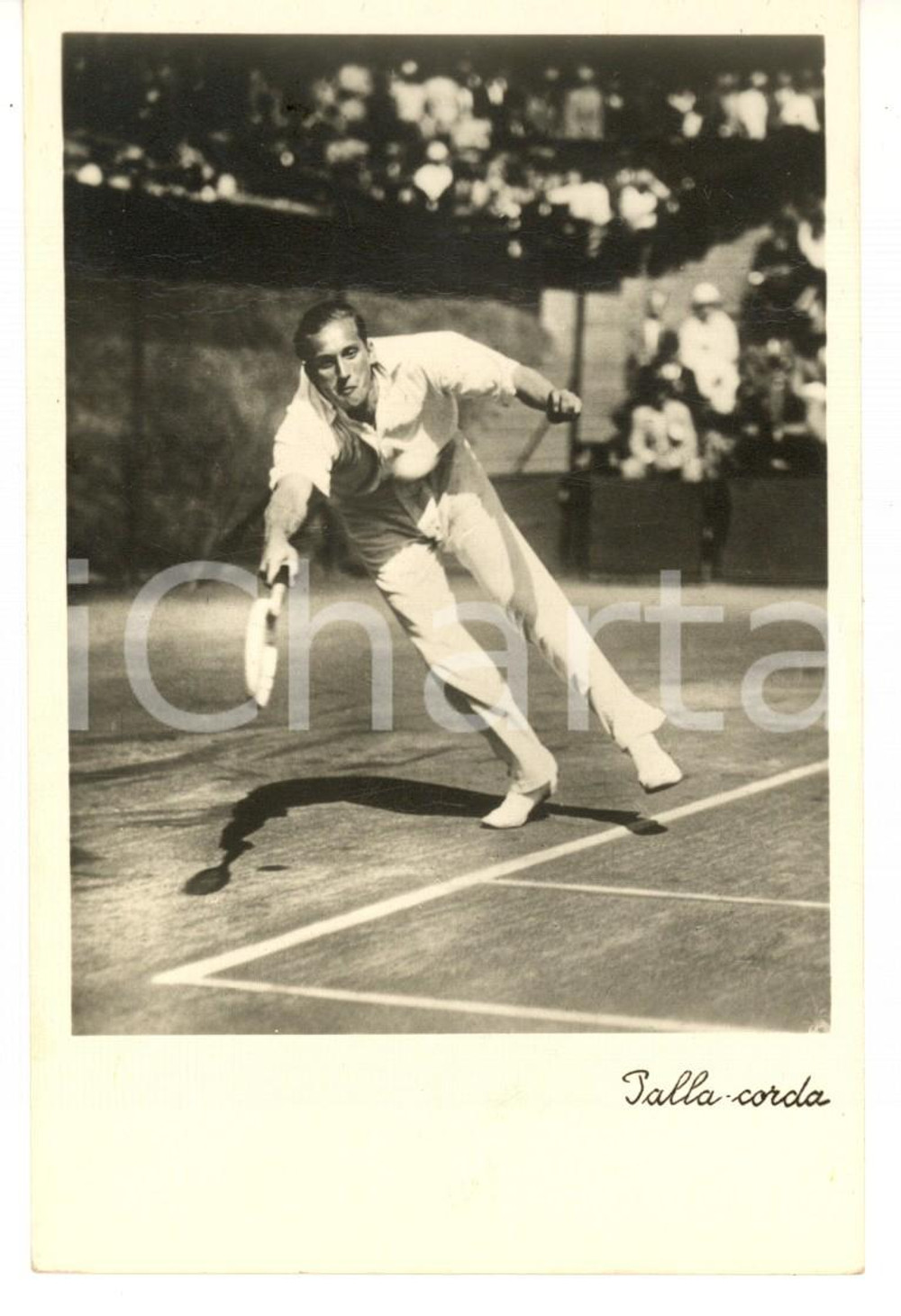 Cartolina originale da collezione 1936 TORINO Atleta impegnato in una partita di PALLACORDA *Cartolina FP NV 1