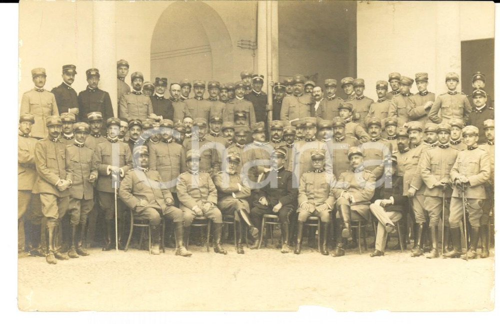 Fotografia d'epoca originale 1915 ca WW1 REGIO ESERCITO Battaglione di fanteria con i comandanti *Foto FP 1