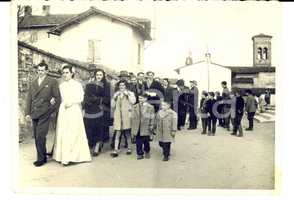 Fotografia d'epoca originale 1955 CREMONA Corteo nuziale di campagna *Fotografia VINTAGE 18 x 12 DANNEGGIATA 1