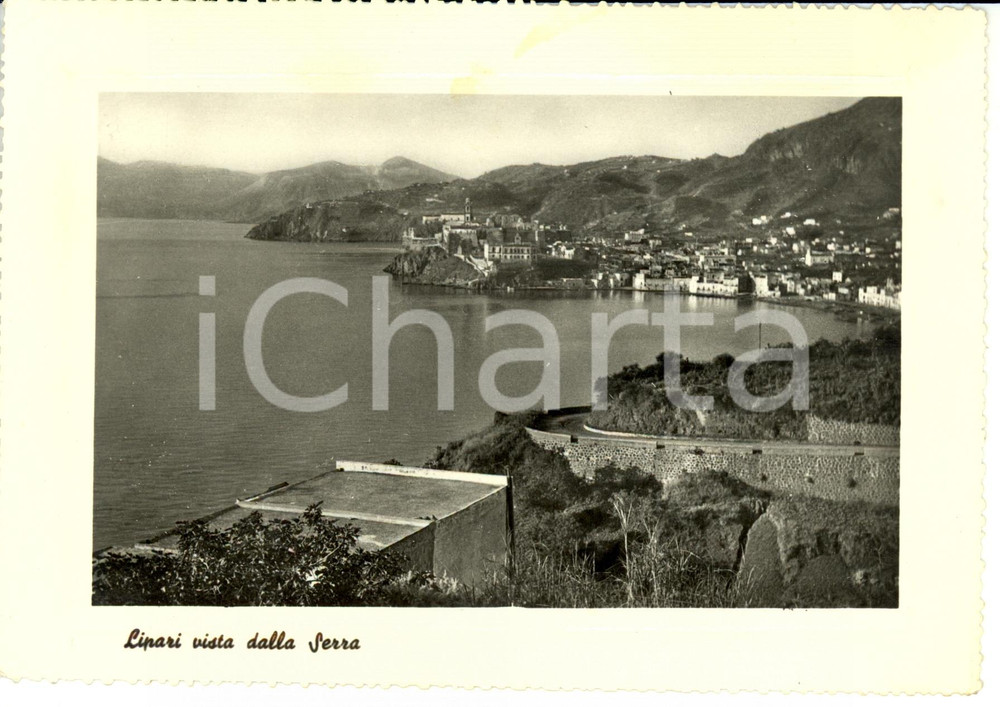 Cartolina originale da collezione 1957 SERRA (ME) Lipari vista dalla Serra *Cartolina postale FG VG 1