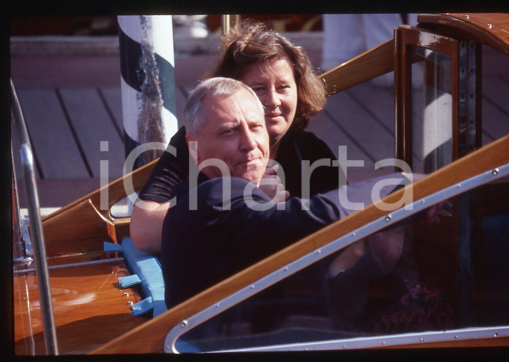 35mm vintage slide* 2003 VENEZIA Peter GREENAWAY Saskia BODDEKE su motoscafo (7)