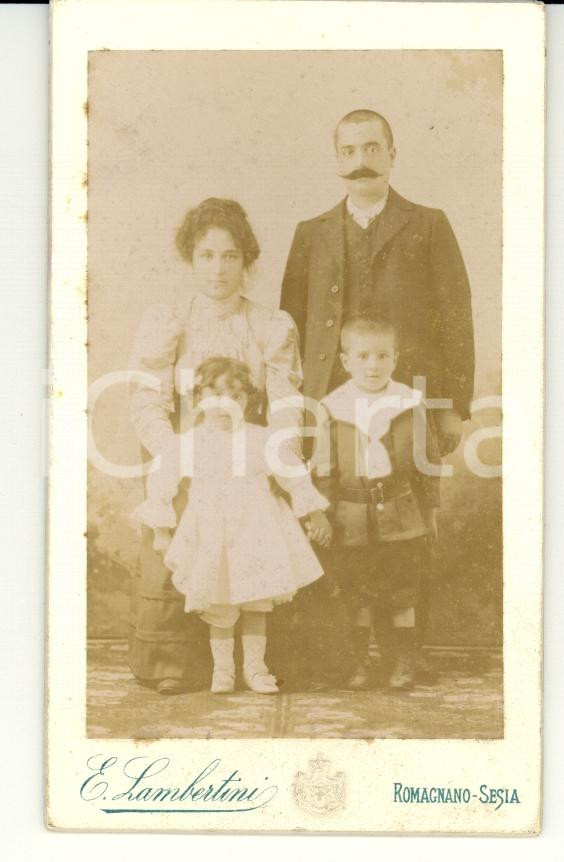 Fotografia d epoca originale 1880 ROMAGNANO SESIA NO Famiglia Giovanni MAROLA Fotografo ENRICO LAMBERTINI 1