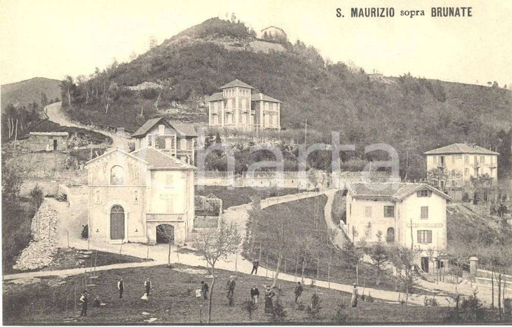 Cartolina originale da collezione 1915 SAN MAURIZIO BRUNATE importante animazione 1