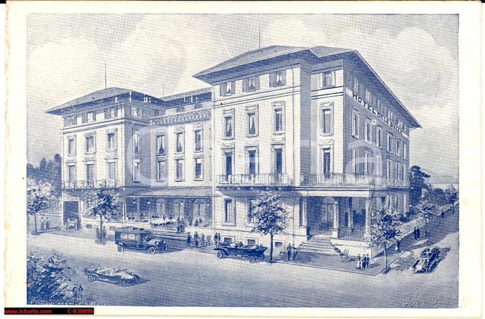Materiale pubblicitario d’epoca 1930 ca MONTECATINI TERME (PT) Hotel de la Ville 1