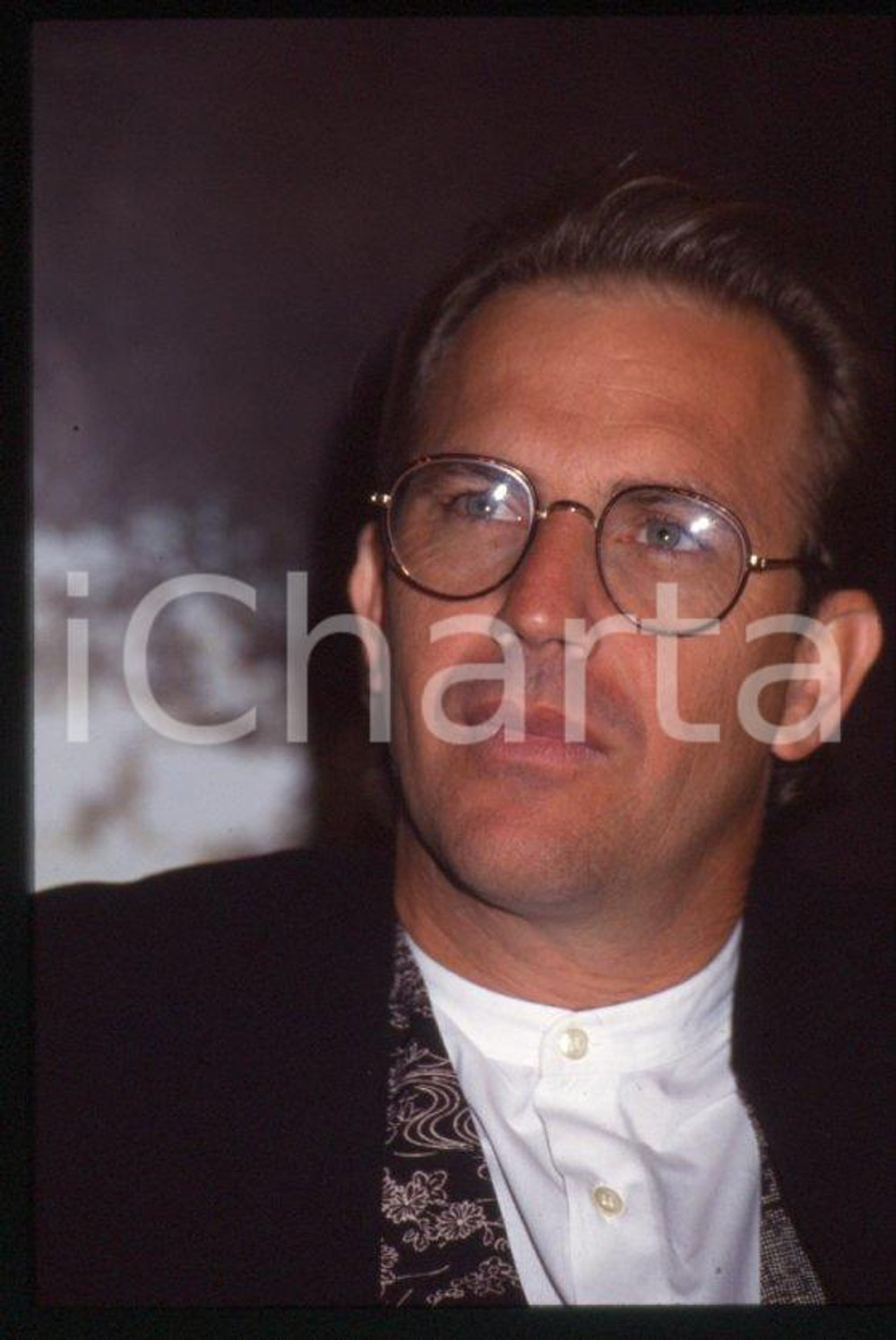 Fotografia d epoca originale Kevin COSTNER  ITALIA 1991 Presentazione Robin Hood 35 mm vintage slide 31 1