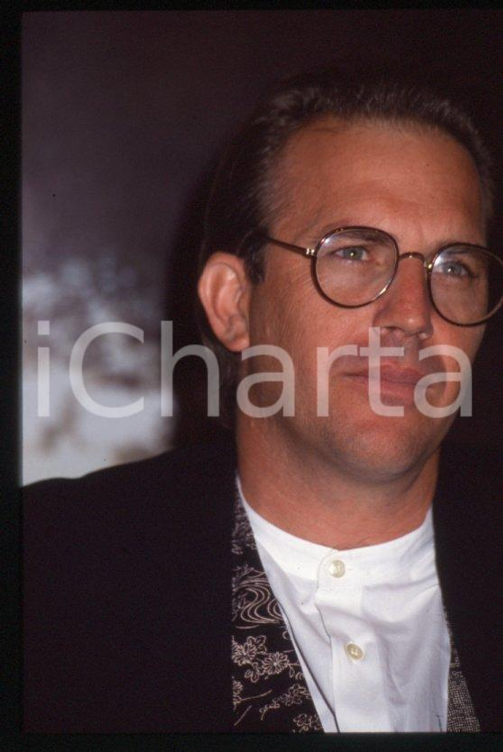 Fotografia d epoca originale Kevin COSTNER  ITALIA 1991 Presentazione Robin Hood 35 mm vintage slide 35 1