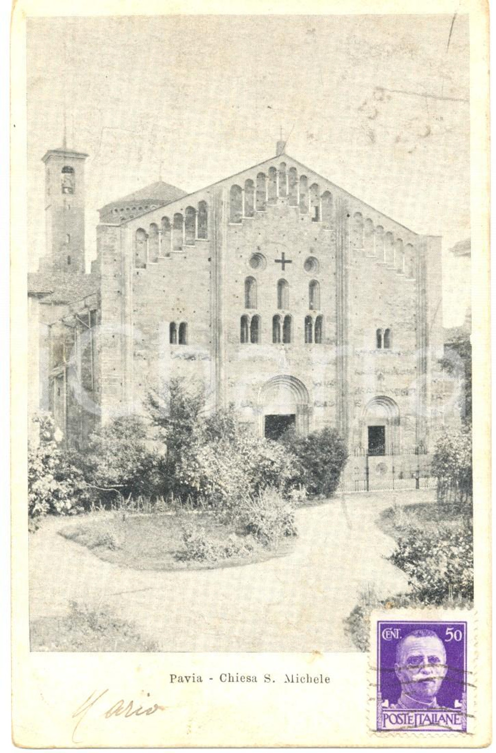 Cartolina originale da collezione 1900 ca PAVIA La Chiesa di SAN MICHELE *Cartolina postale FP VG 1
