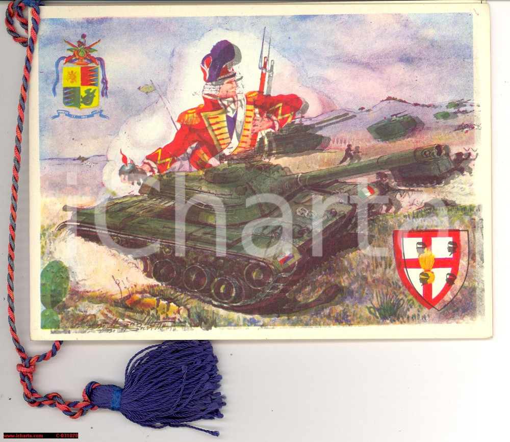 Oggetto da collezione cartaceo 1964 GRANATIERI DI SARDEGNA 3° Corazzato  Biglietto RARO 1