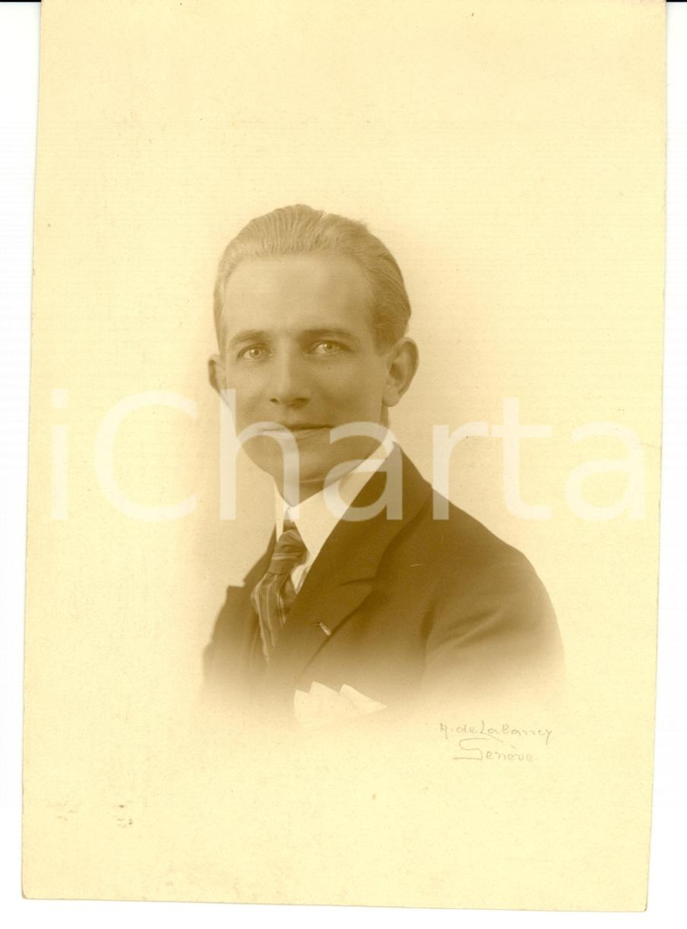 Fotografia d'epoca originale 1920 GENEVE (CH) Portrait Henry BEAUFILS Photo A. DE LALANCY 1