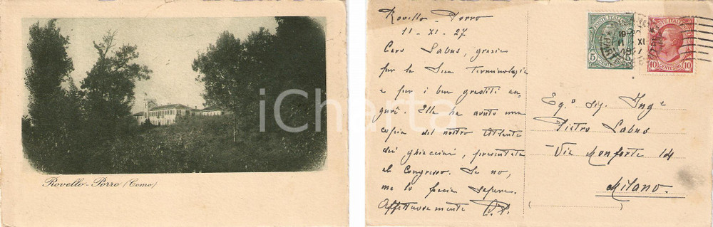 Autografo originale 1927 ROVELLO PORRO (CO) Gen. Carlo PORRO su Atlante Ghiacciai AUTOGRAFO 1