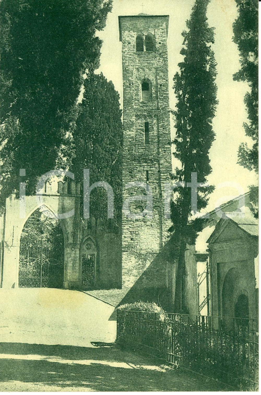 Cartolina originale da collezione 1948 MOLTRASIO (CO) Il campanile di SANT'AGATA * Cartolina FP VG 1