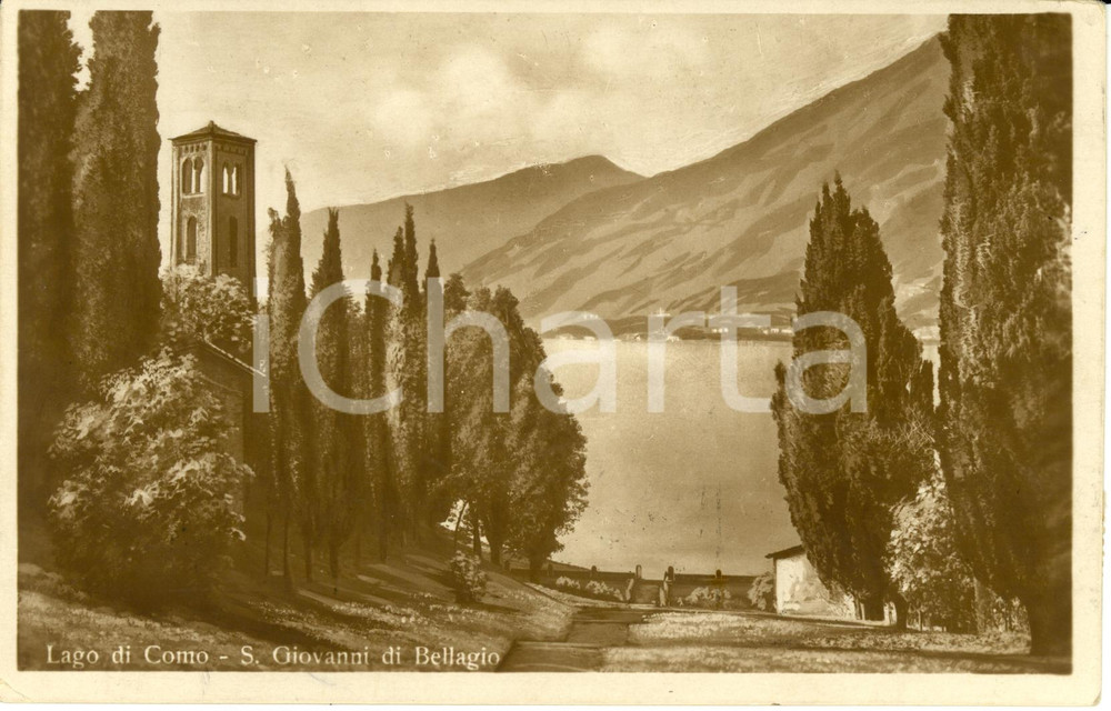 Cartolina originale da collezione 1928 BELLAGIO (CO) La frazione di SAN GIOVANNI verso il lago * Cartolina FP VG 1
