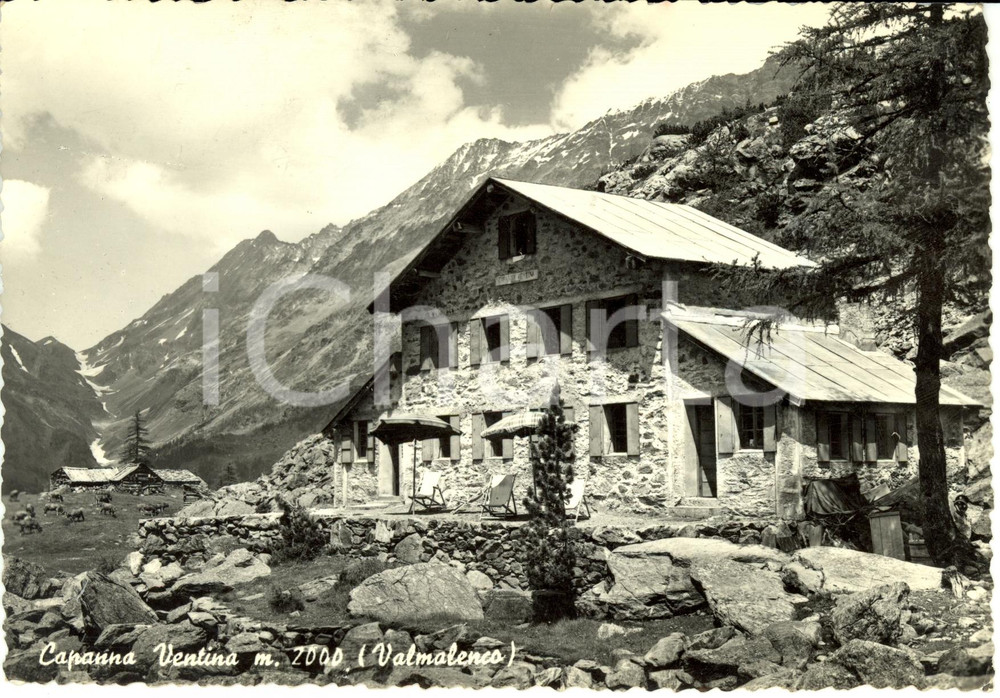 Cartolina originale da collezione 1960 CHIESA IN VALMALENCO SO Il rifugio CAPANNA VENTINA Cartolina FG VG 1