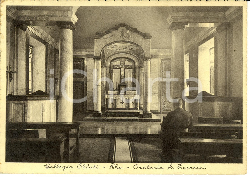 Cartolina originale da collezione 1939 RHO MI Interno collegio PADRI OBLATI MISSIONARI Cartolina FG VG 1