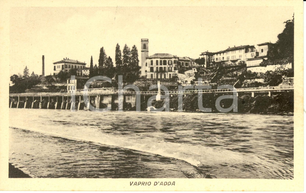 Cartolina originale da collezione 1920 ca VAPRIO D'ADDA (MI) Panorama del paese dal fiume ADDA  *Cartolina FP NV 1