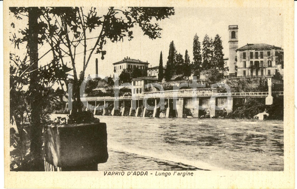 Cartolina originale da collezione 1920 ca VAPRIO D ADDA MI Veduta della cittÃ  dall argine dell ADDA FP NV 1