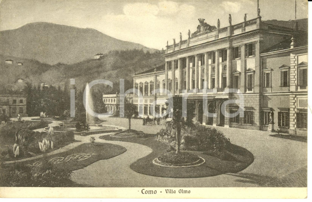 Cartolina originale da collezione 1910 ca COMO Veduta di Villa OLMO con giardini Cartolina FP NV 1