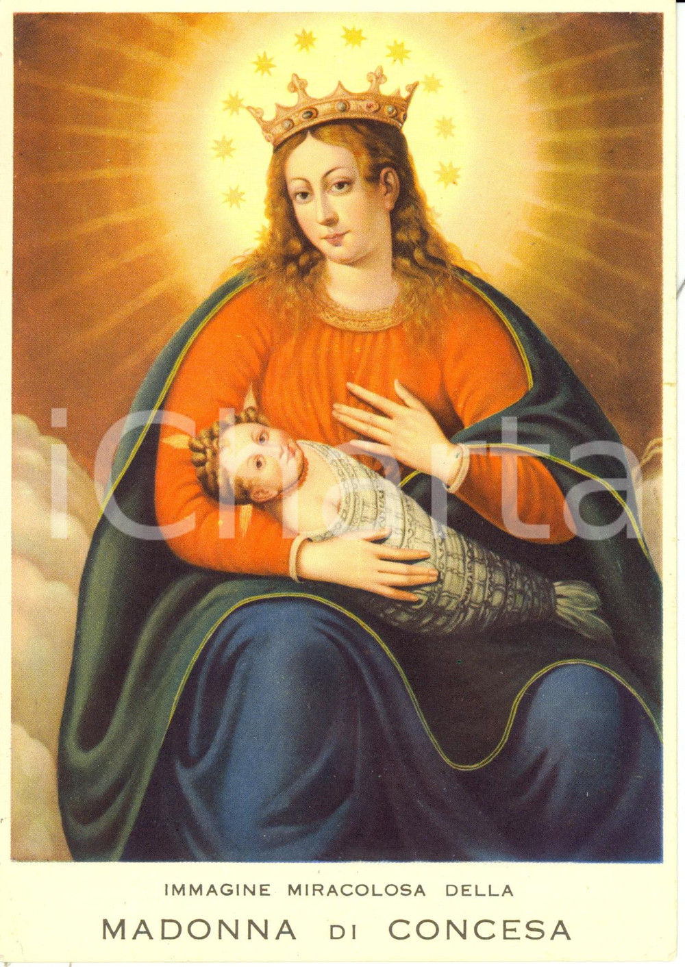 Cartolina originale da collezione 1940 ca TREZZO D'ADDA (MI) La MADONNA di CONCESA  *Cartolina devozionale FG NV 1