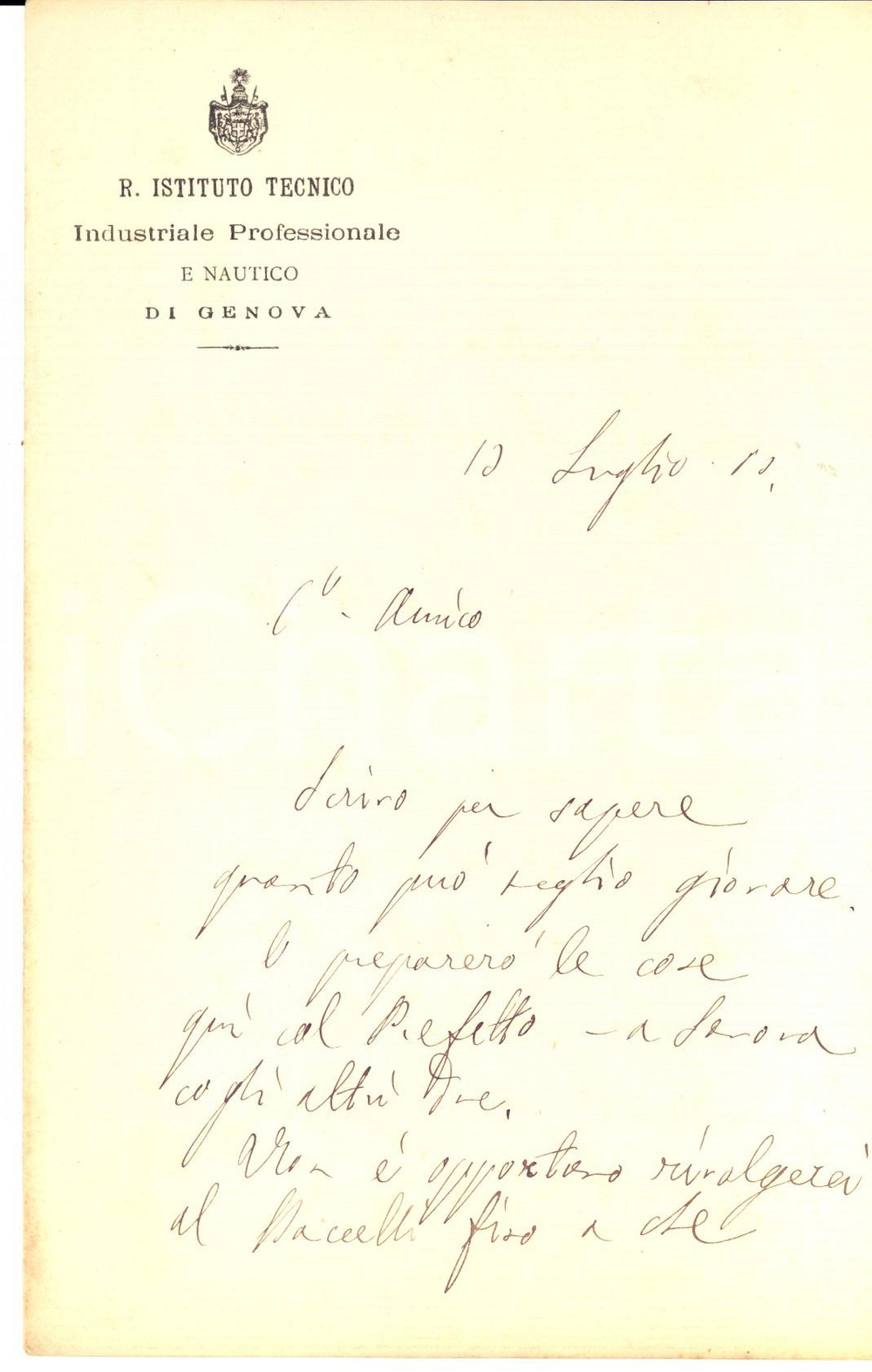 Autografo originale 1883 GENOVA Paolo BOSELLI sull opportunità di una richiesta a BACCELLI AUTOGRAFO 1