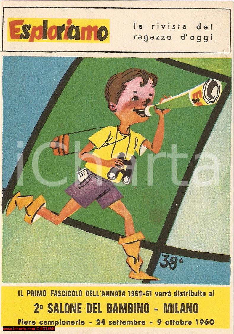 Cartolina originale da collezione 1960 2° SALONE DEL BAMBINO MILANO La Scuola Fiera FG VG 1