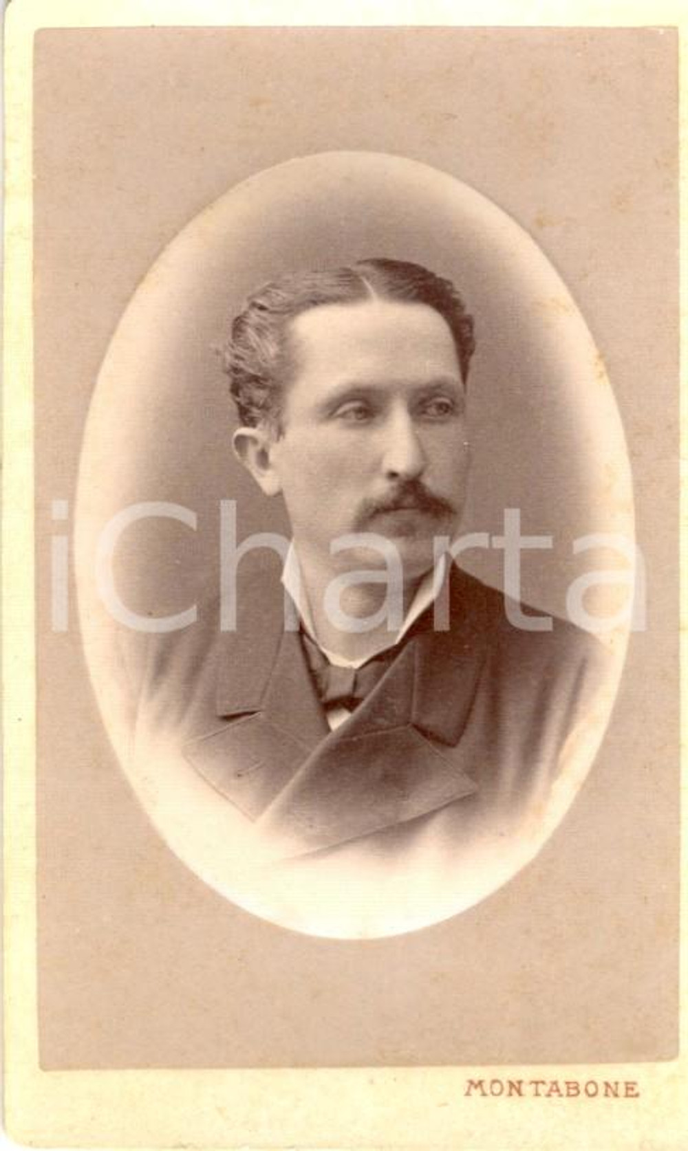 Fotografia d'epoca originale 1880 ca MILANO Ritratto di uomo in doppiopetto *Fotografia Carlo MARCOZZI 1