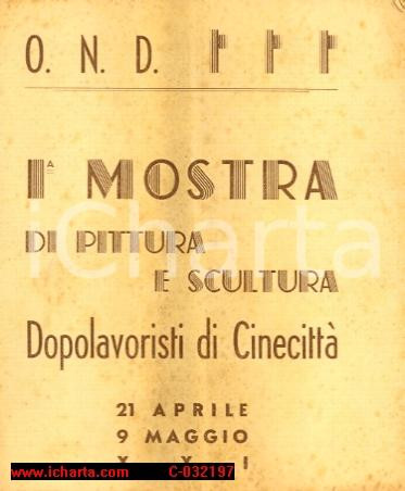 Oggetto da collezione cartaceo 1943 OND I Mostra pittura e sclultura dei dopolavoristi di CINECITTA 1
