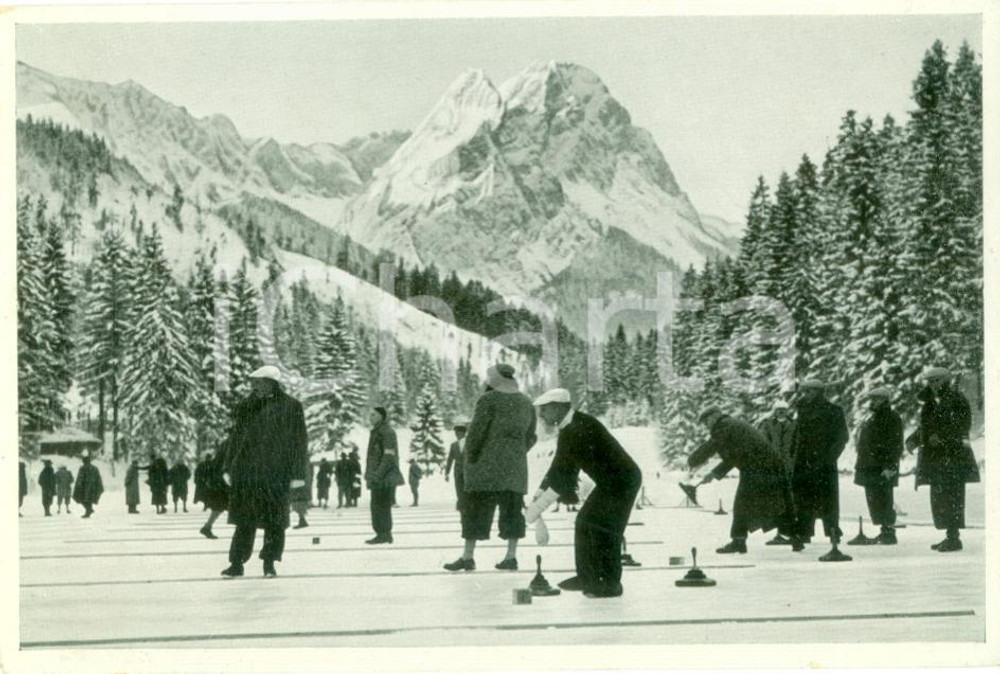 Documento originale, autentico 1936 GARMISCH-PARTENKIRCHEN Olympic Winter Games Piste sci RIESSERSEE figurina 1
