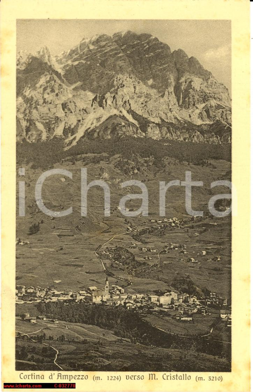 Cartolina originale da collezione 1930 CORTINA D'AMPEZZO verso Monte Cristallo 1