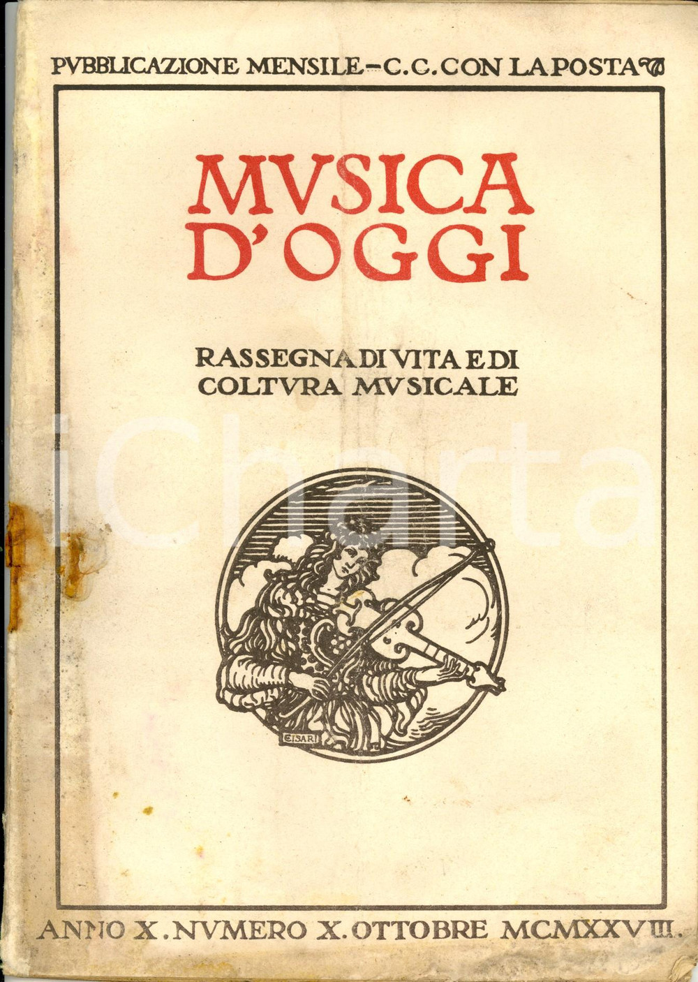 Giornale, rivista storica 1928 MUSICA D OGGI I 150 anni del Teatro alla SCALA Rivista musicale Anno X n°10 1