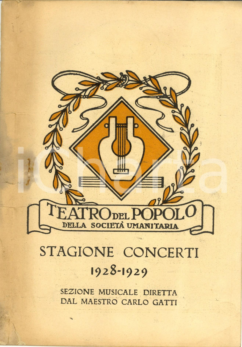 Documento originale, autentico 1928 MILANO TEATRO DEL POPOLO Quartetto Poltronieri Musica italiana *Programma 1