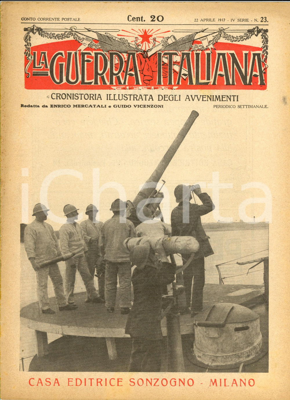Giornale, rivista storica 1917 WW1 LA GUERRA ITALIANA SONZOGNO Vicende italiane su COUNTRY LIFE *NÂ° 23 1