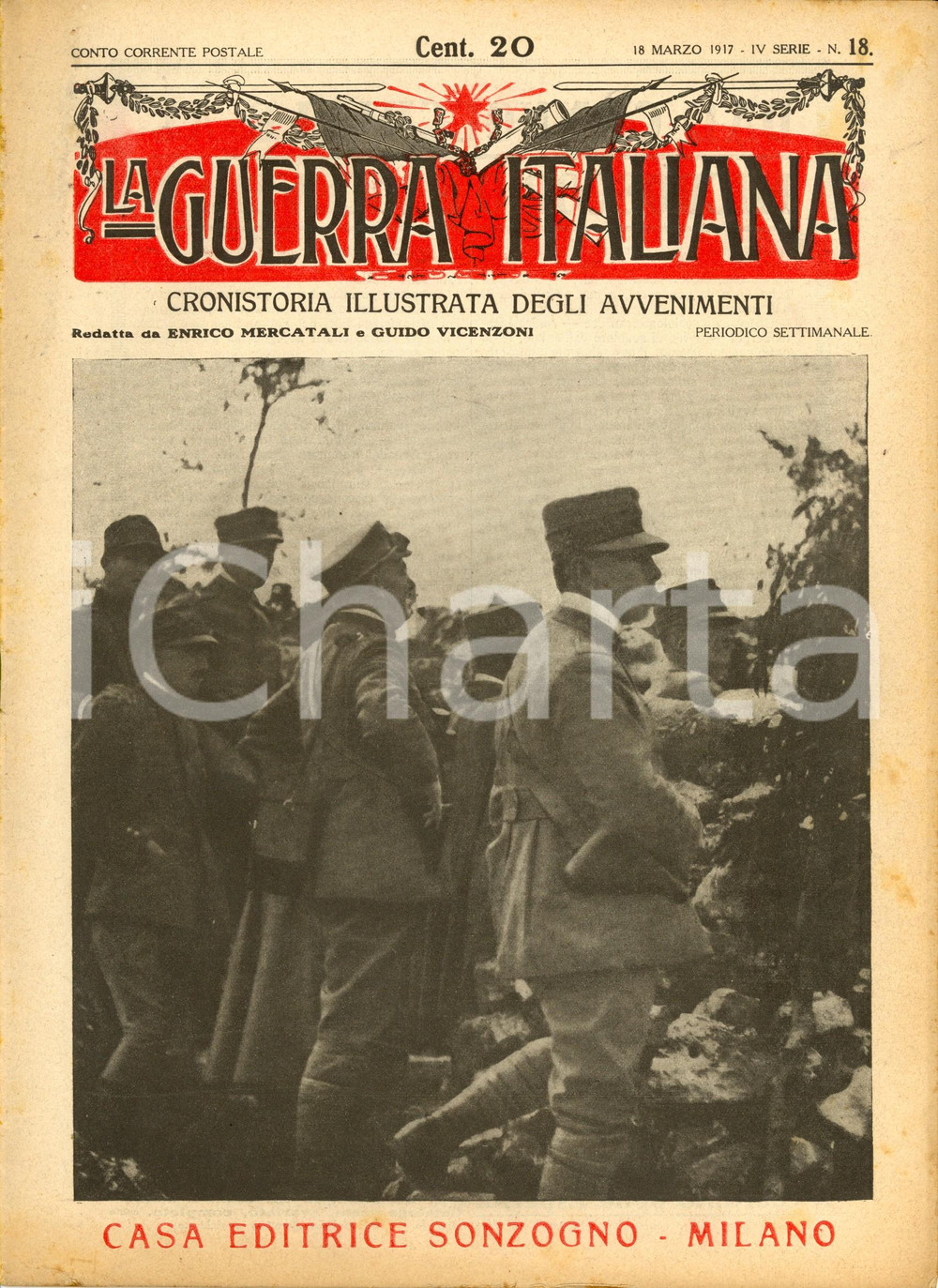 Giornale, rivista storica 1917 WW1 LA GUERRA ITALIANA Battaglie di COSTABELLA e Monte SIEF *IV serie n.18 1