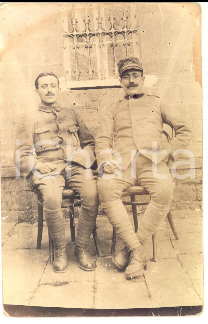 Fotografia d epoca originale 1918 WW1 Ritratto di militare1Â° Reggimento GENIO con commilitone Fotografia FP 1