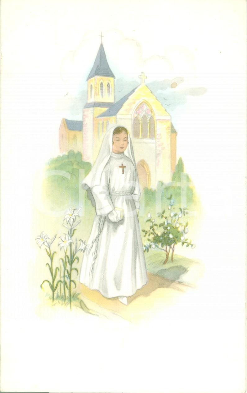 Oggetto da collezione cartaceo 1964 FRANCE Menù per la prima Comunione ILLUSTRATO 1