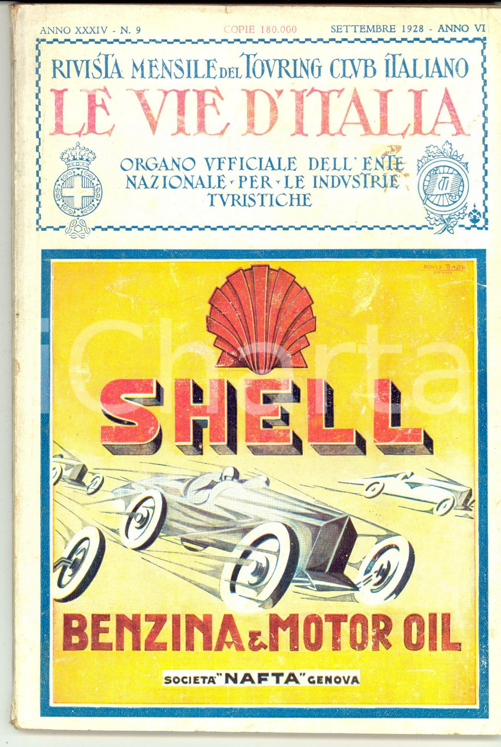 Giornale, rivista storica 1928 TOURING CLUB ITALIANO Costumi sardi DESULO e FONNI *Anno XXXIV nÂ°9 SHELL 1