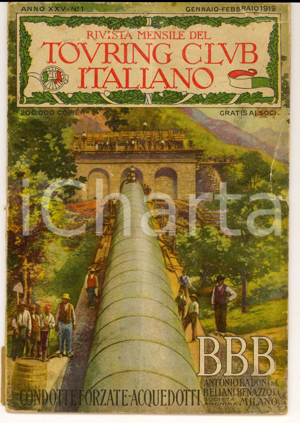 Giornale, rivista storica 1919 TOURING CLUB ITALIANO Monumenti di Chiusi antica *Rivista anno XXV nÂ°1 1