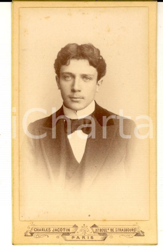 Fotografia d'epoca originale 1896 PARIS Ritratto maschile in abito elegante *Foto Charles JACOTIN CDV 1