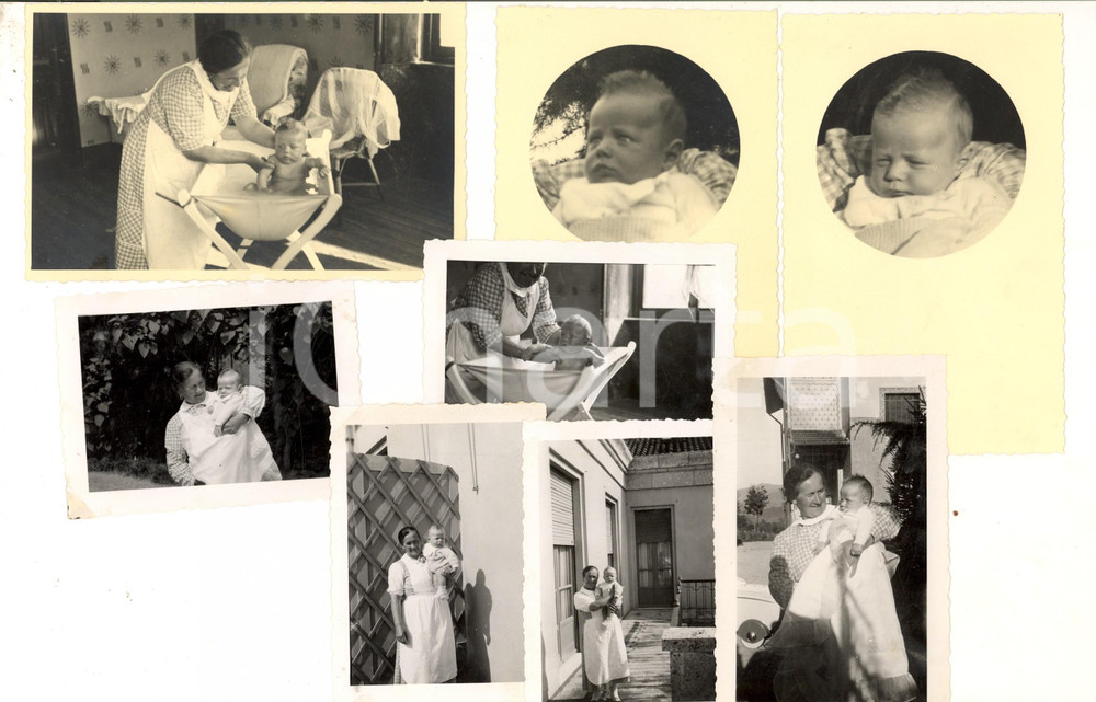 Fotografia d epoca originale 1939 LANZO D INTELVI CO Balia accudisce un bambino Lotto 8 foto VINTAGE 1