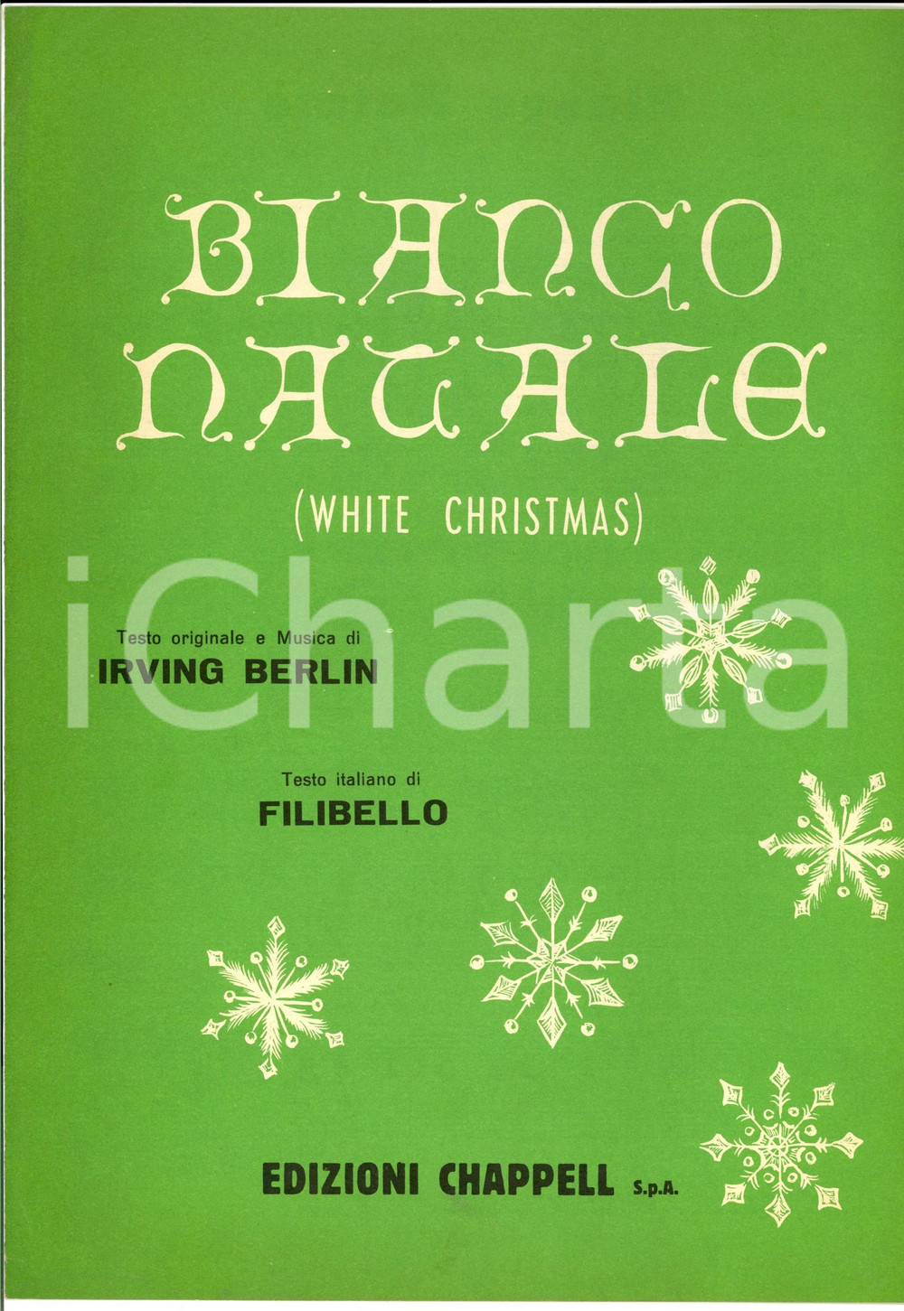 Oggetto da collezione cartaceo 1942 Irving BERLIN - FILIBELLO Bianco Natale (White Christmas) Spartito CHAPPELL 1