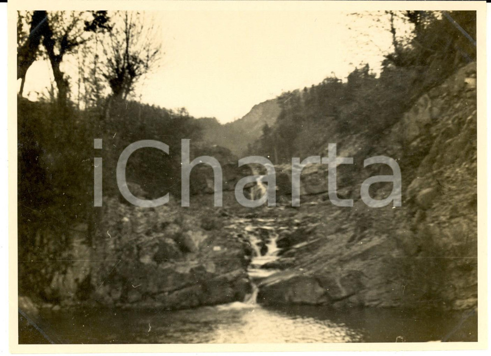 Fotografia d epoca originale 1925 ca BRALLO DI PREGOLA PV Cascatella del torrente MONTAGNOLA Foto artistica 1