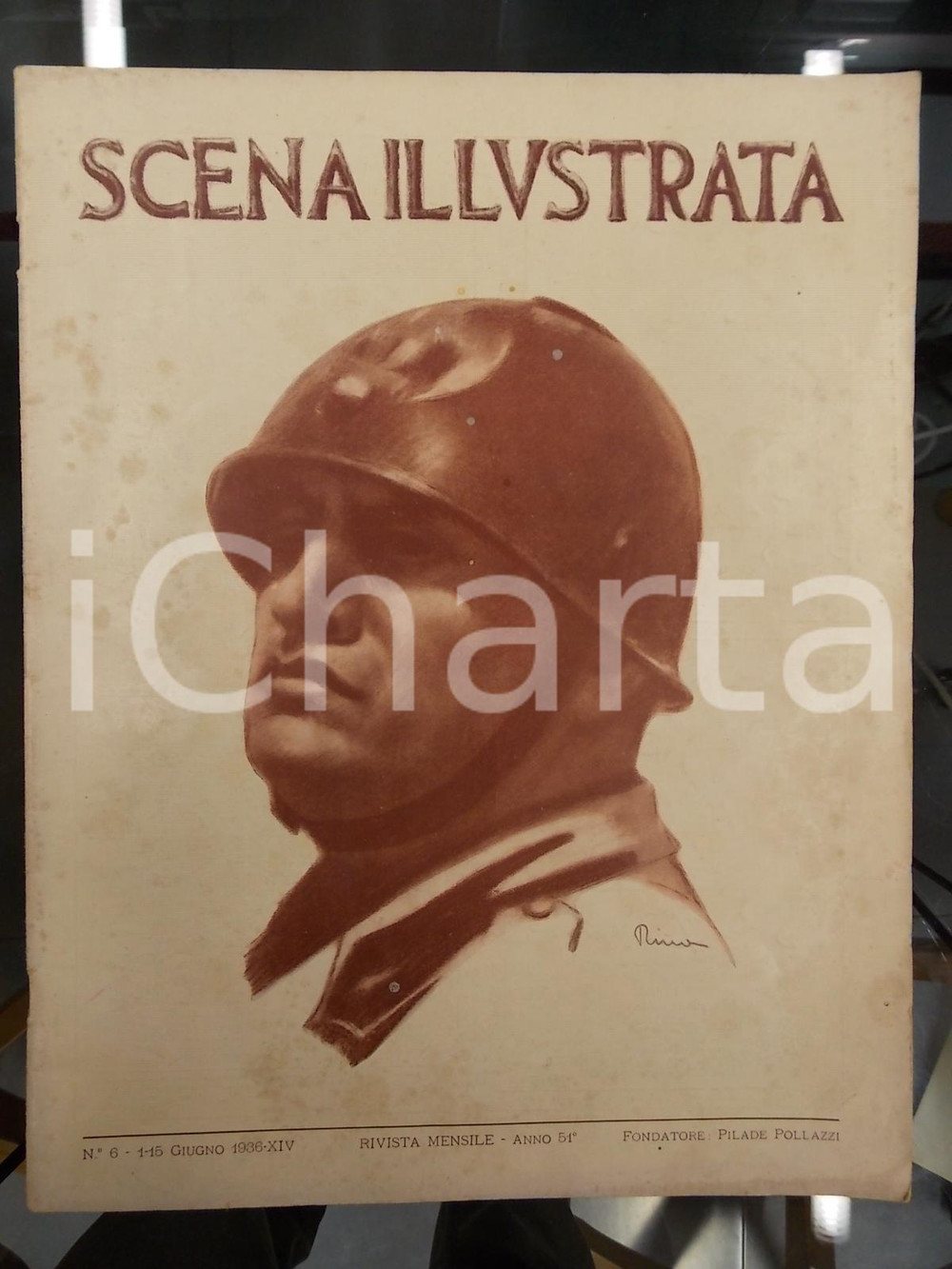 Giornale, rivista storica 1936 SCENA ILLUSTRATA Italiani in ETIOPIA e MUSSOLINI Anno 51 nÂ° 6 Ill. RINO 1