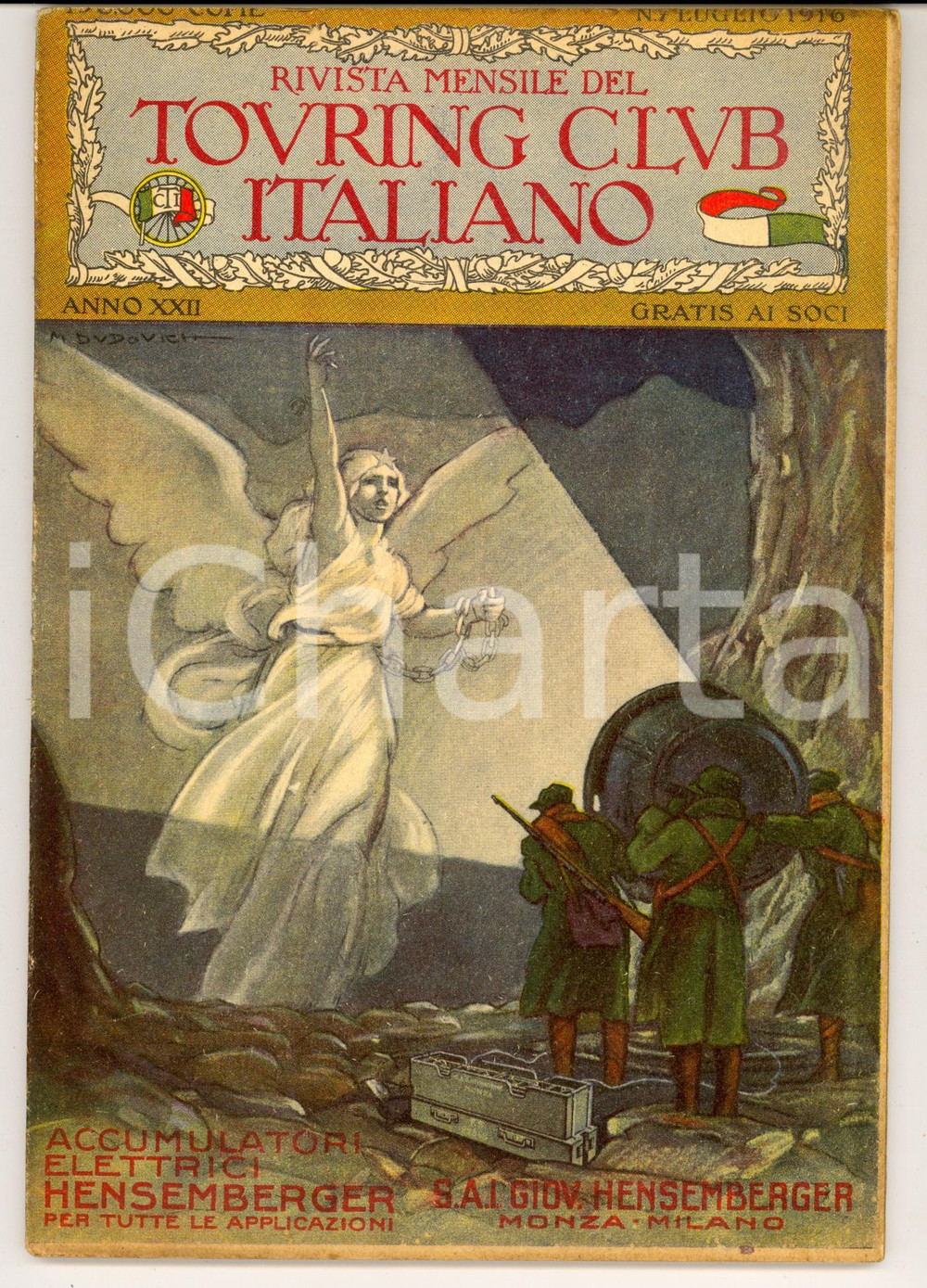 Giornale, rivista storica 1916 TOURING CLUB ITALIANO Rinascita dei mutilati di guerra Anno XXII nÂ°7 1
