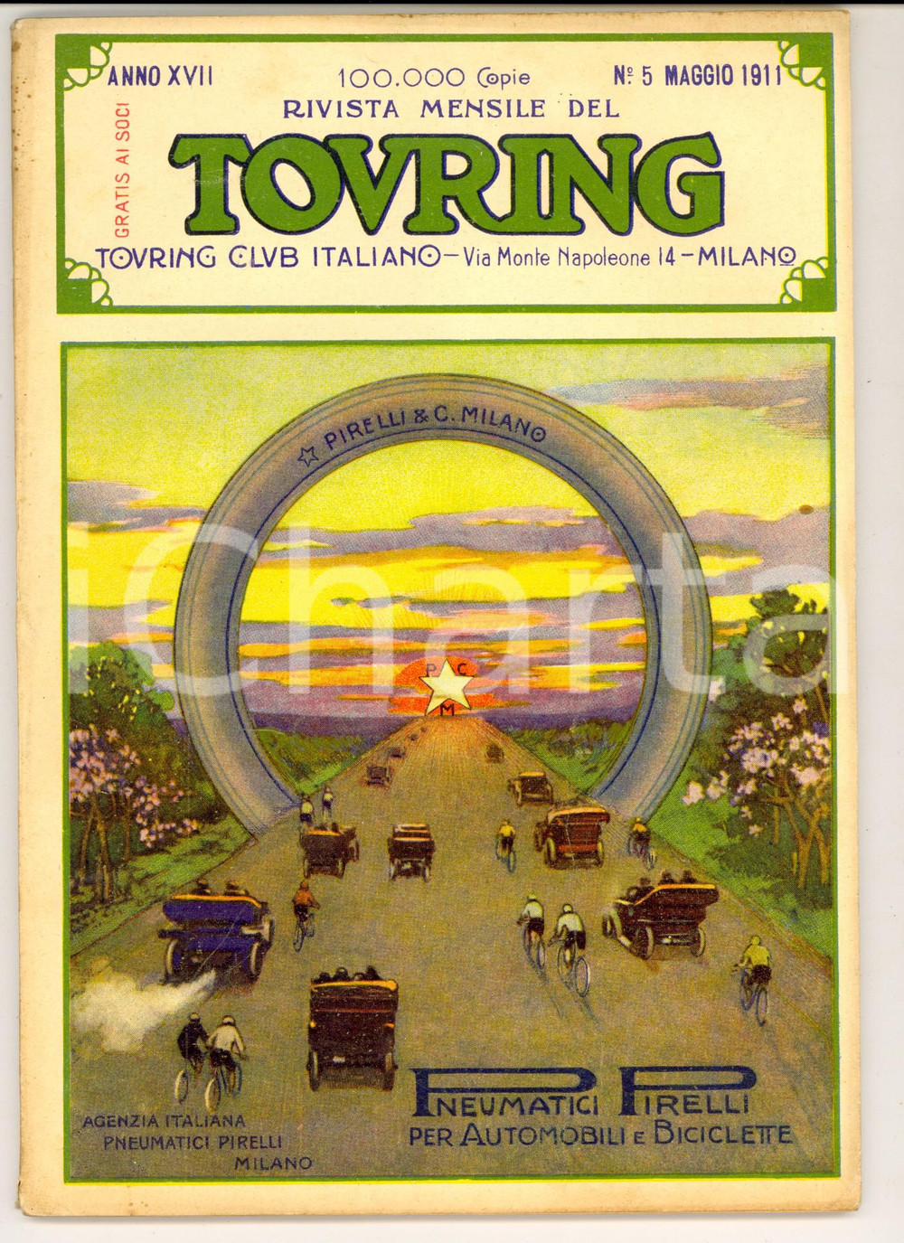 Giornale, rivista storica 1911 TOURING CLUB ITALIANO Restauri della Roma imperiale *Anno XVII nÂ°5 PIRELLI 1