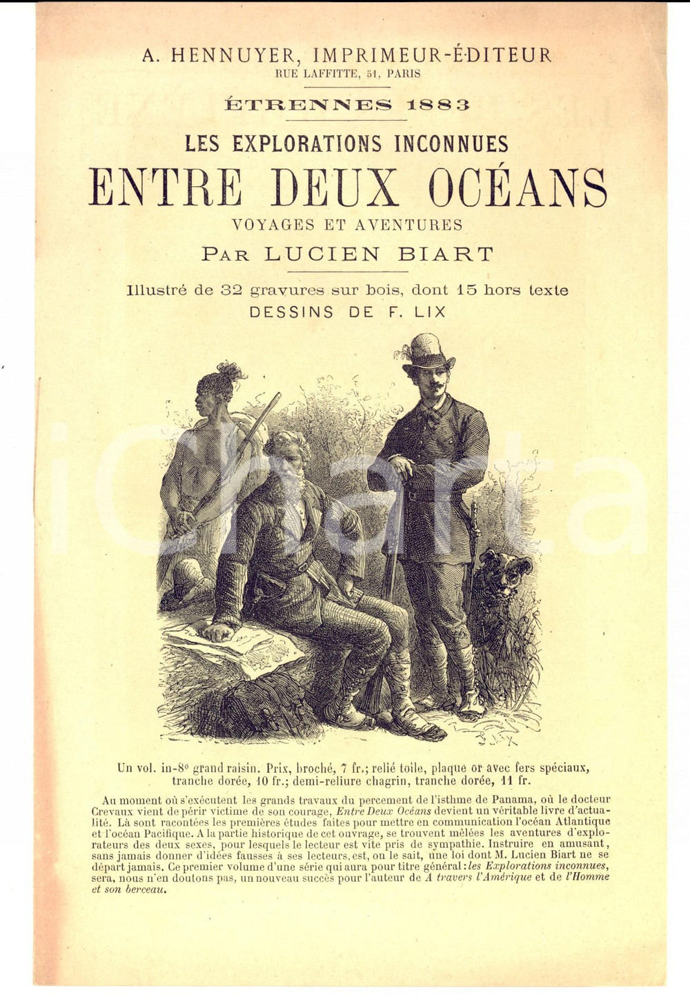 Materiale pubblicitario d’epoca 1883 PARIS Editeur HENNUYER Etrennes   Catalogue ILLUSTRÃ‰ 8 pp. 1