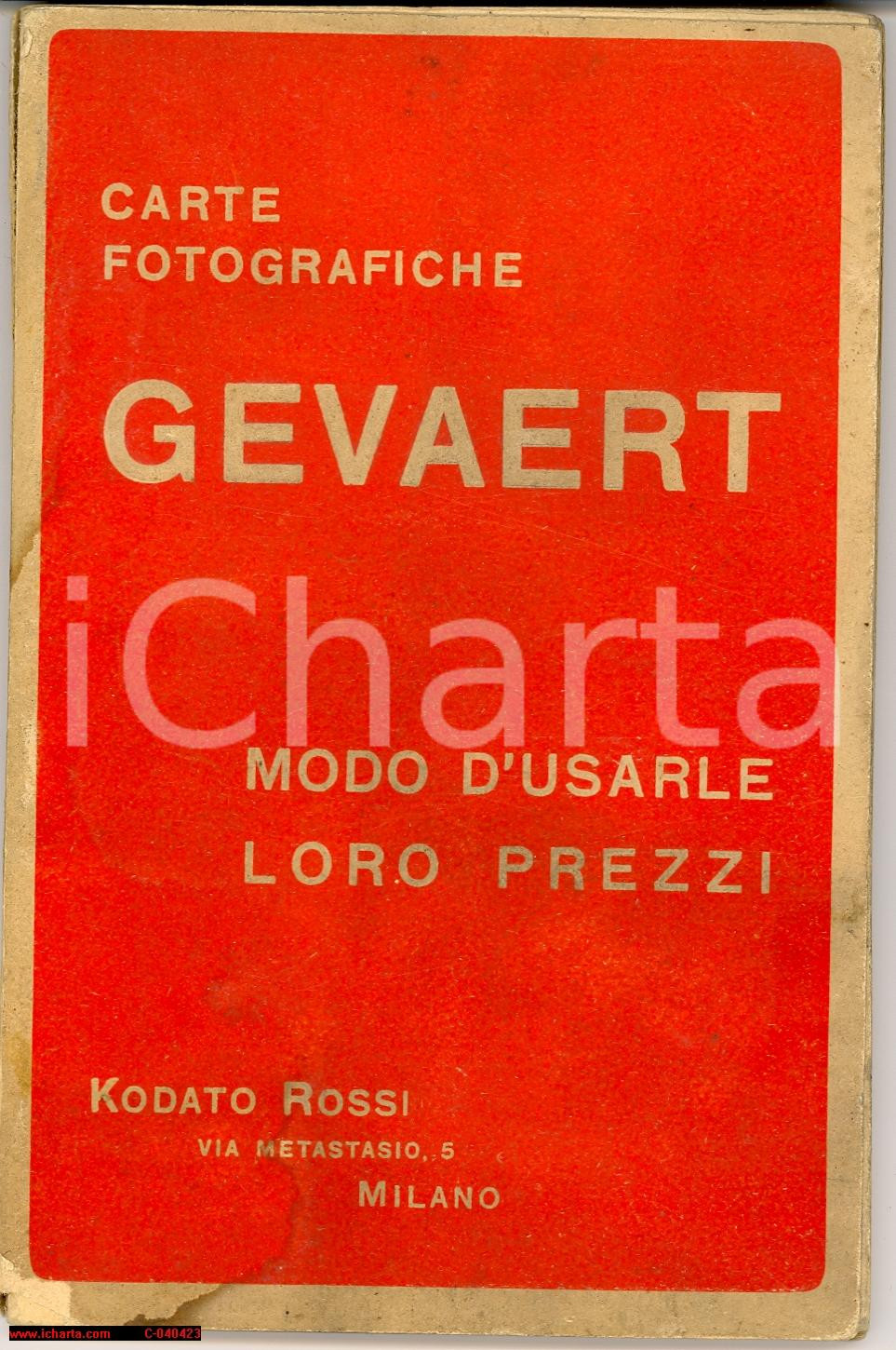Libro, pubblicazione d epoca 1906 Carte fotografiche GEVAERT Manuale e prezzi 1