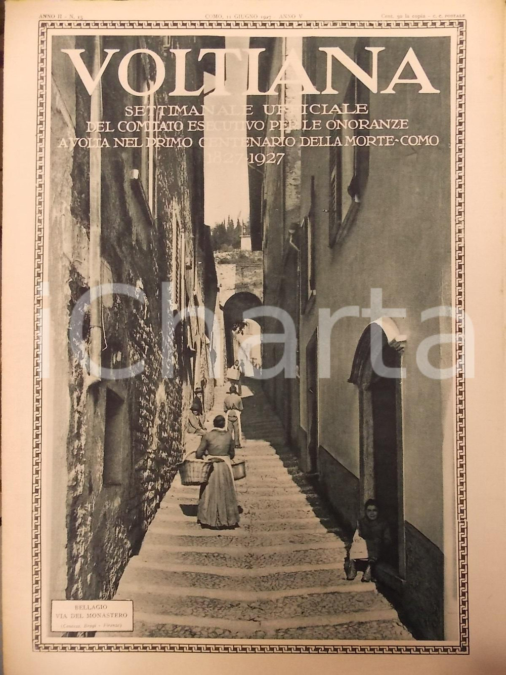 Giornale, rivista storica 1927 COMO Rivista VOLTIANA Gare telegrafisti in onore di VOLTA Anno II n. 15 1