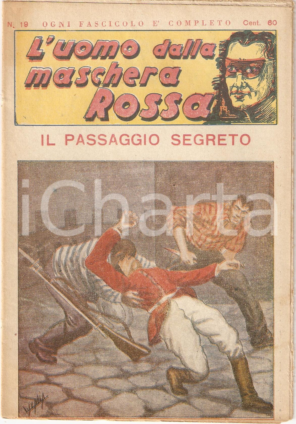 Giornale, rivista storica 1936 L'UOMO DALLA MASCHERA ROSSA Il passaggio segreto *Rivista nÂ°19 1