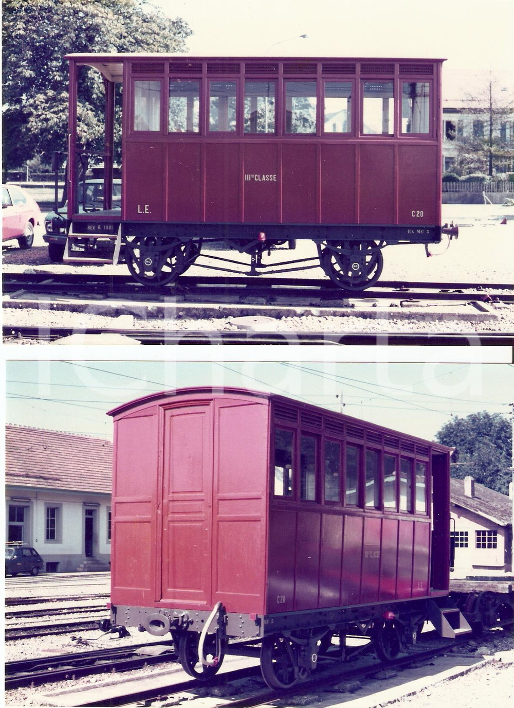 Fotografia d'epoca originale 1981 SVIZZERA Lausanne-Echallens-Bercher LEB Vagone III Classe *LOTTO 2 Foto 1