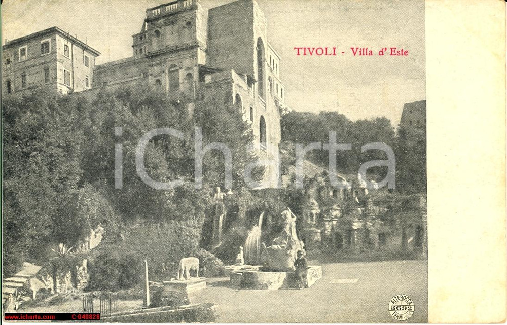 Cartolina originale da collezione Tivoli anni '20 Villa d'Este - Animata d'epoca *NV 1