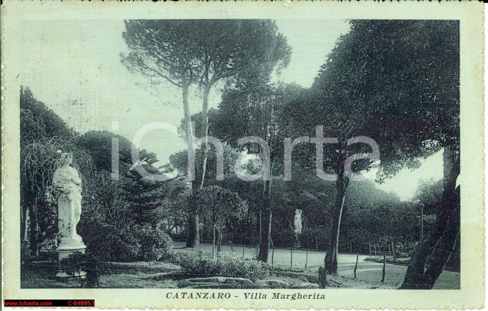 Cartolina originale da collezione 1915 Catanzaro Villa Margherita  Veduta d epoca 1